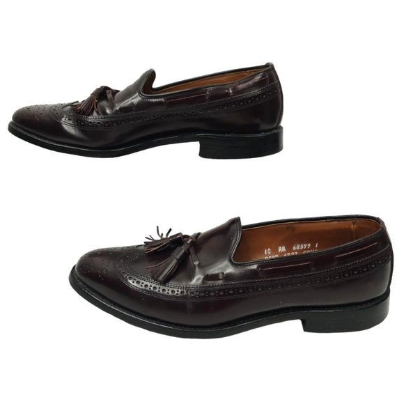 Allen Edmonds Manchester Tassel Wingtip Loafer Mens Size 10 AA Leather Burgundy - Picture 11 of 12